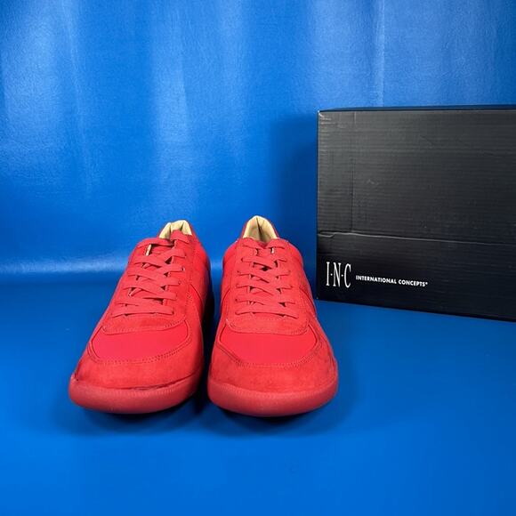 INC Men's Faux-leather Sneakers - Red - 9 - New in box - Picture 2 of 8